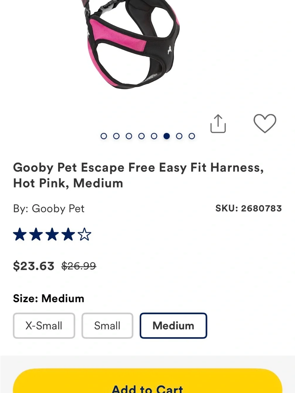 Pink and Black Padded Dog Harness
